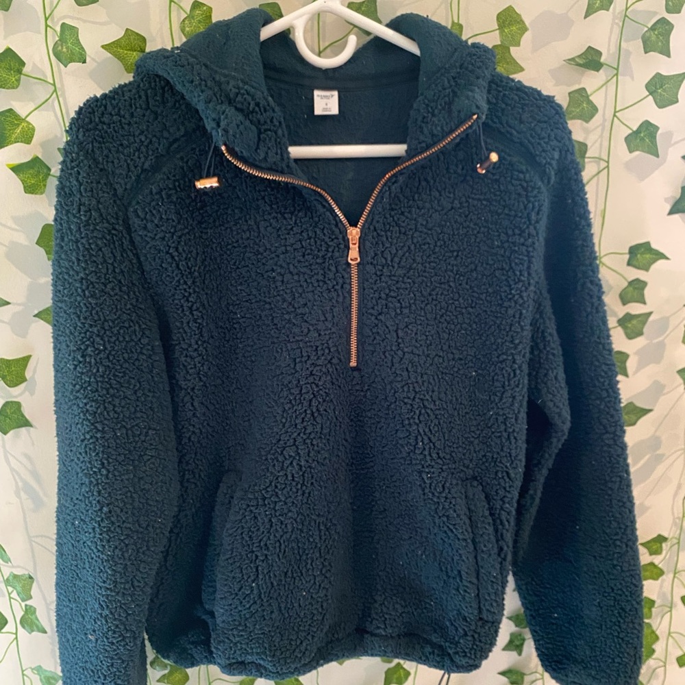 1/4 zip teddy bear sweatshirt